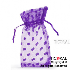 BOLSA ORGANZA VIOLETA 10X15 LUNARES HS3976-5 x 1